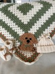 Baby blanket with Doodle applique, baby beanie and booties.